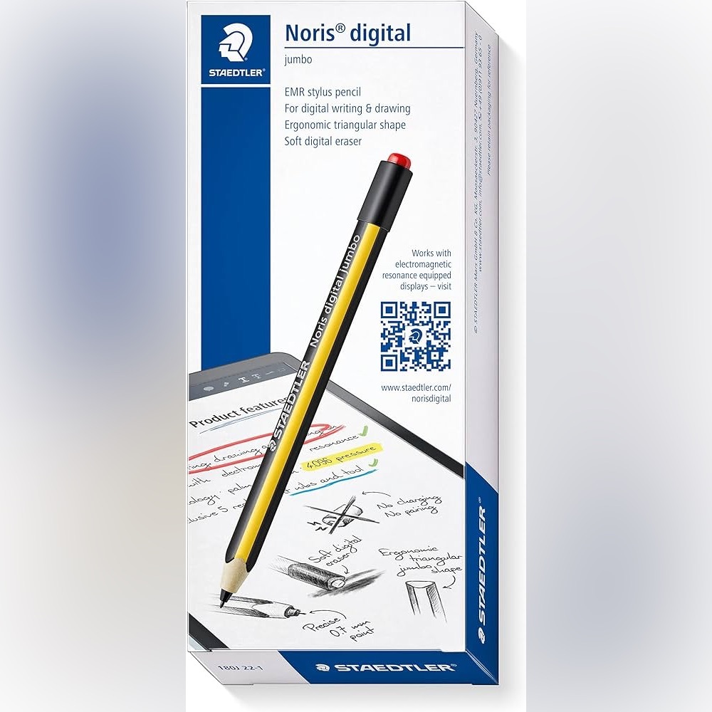 Staedtler Noris Jumbo Digital Stylus Pencil—WACOM EMR No Charging Needed